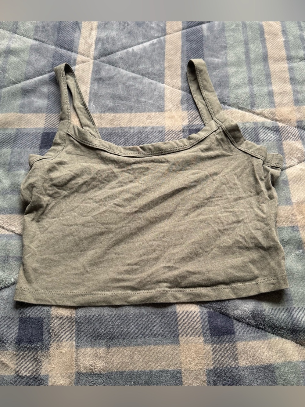 H&M Sage Green Cropped Tank Top